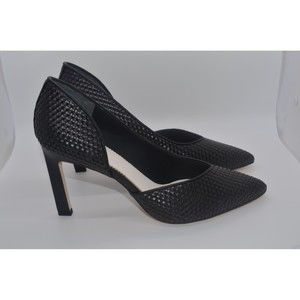 Franco Sarto Sherry 2 Woven Pump Shoes Black Size 7.5